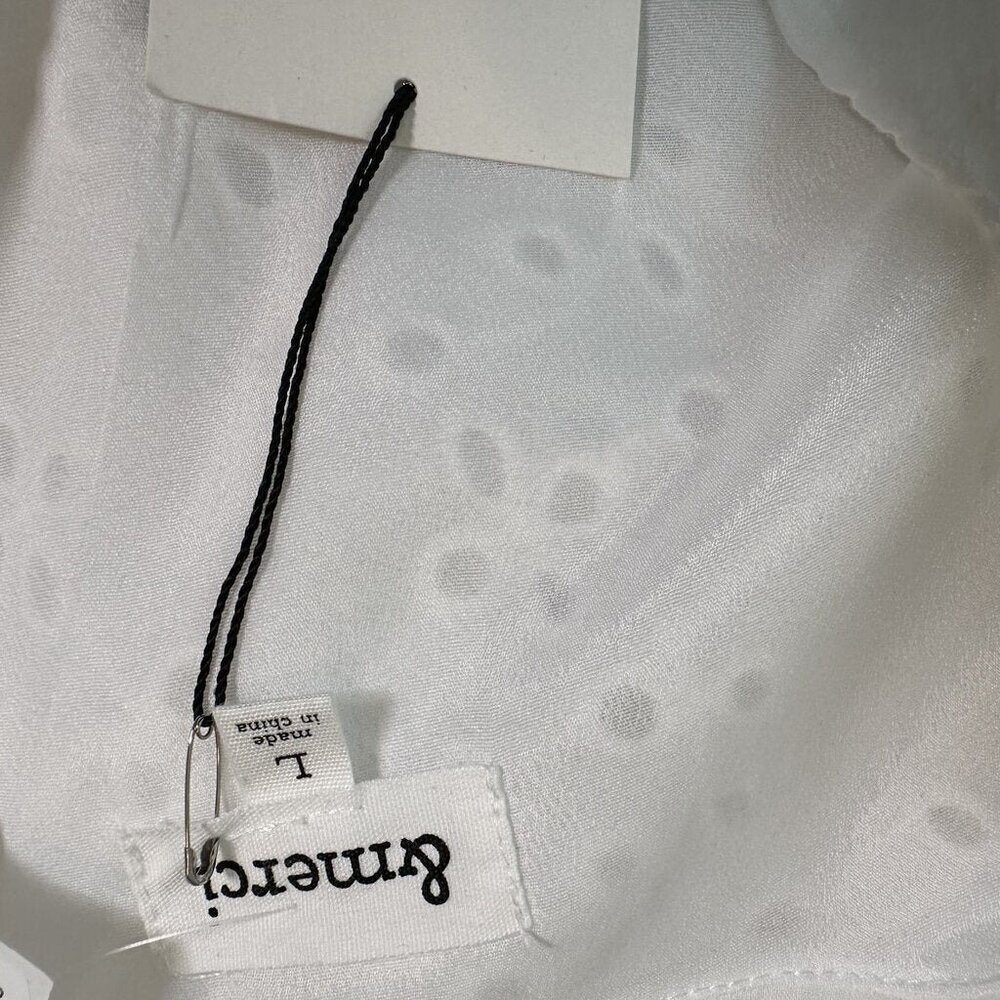 NWT &merci White Eyelet Top Size Large - Picture 4 of 5